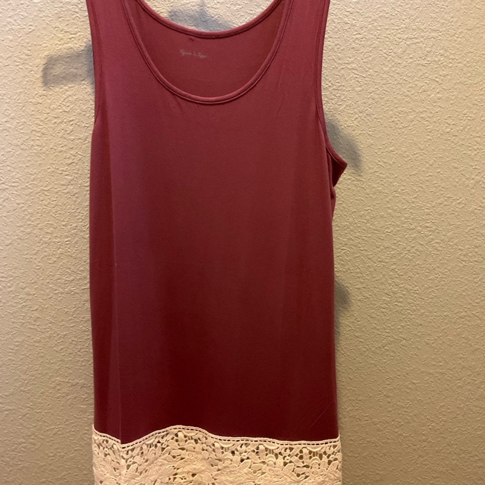 Grace & Lace crochet trim Tank